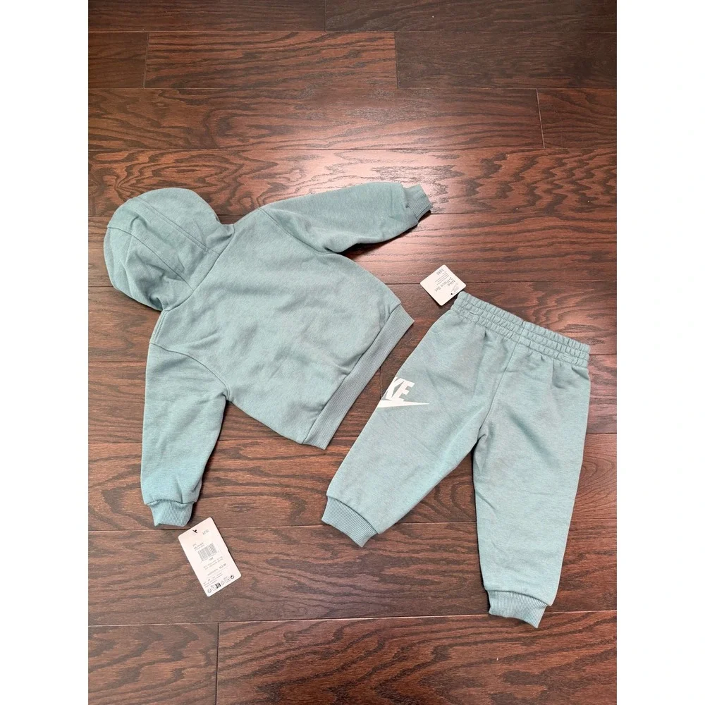 Nike Kids 2-Piece Hoodie and Joggers Set Mineral Slate Green 18M 66L135-G3S